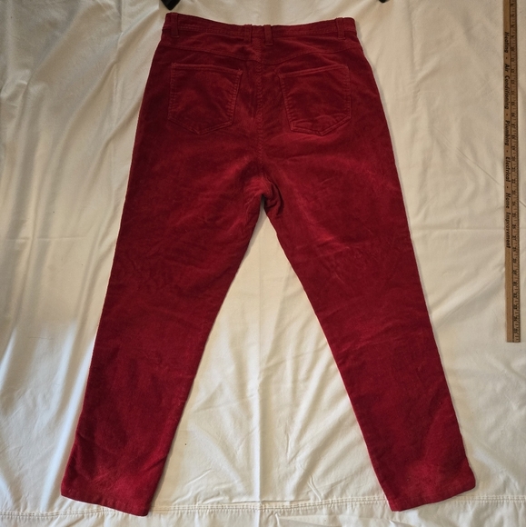 VTG Bill Blass W16 Strech Red Corduroy Pants - Picture 2 of 8